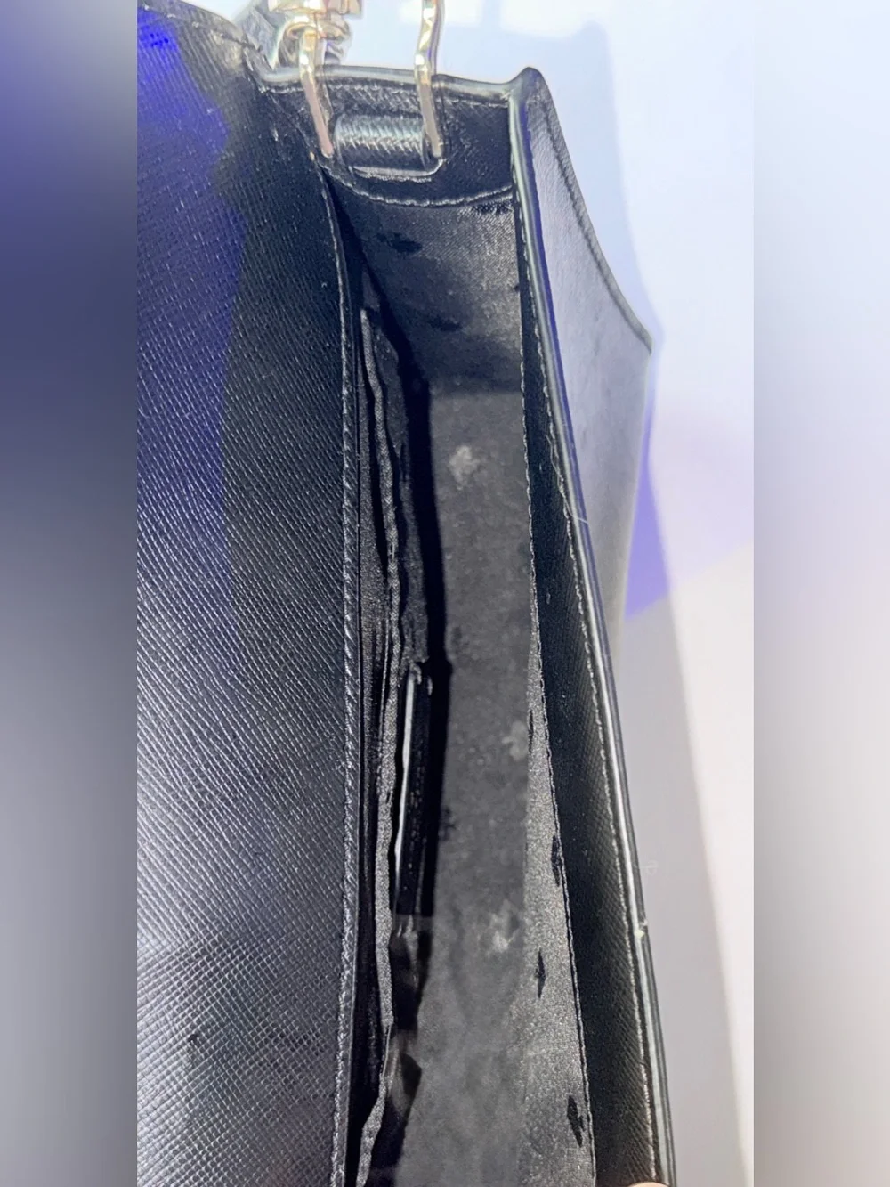 kate spade Black Leather Purse with Gold Chain Detail - Picture 3 of 5